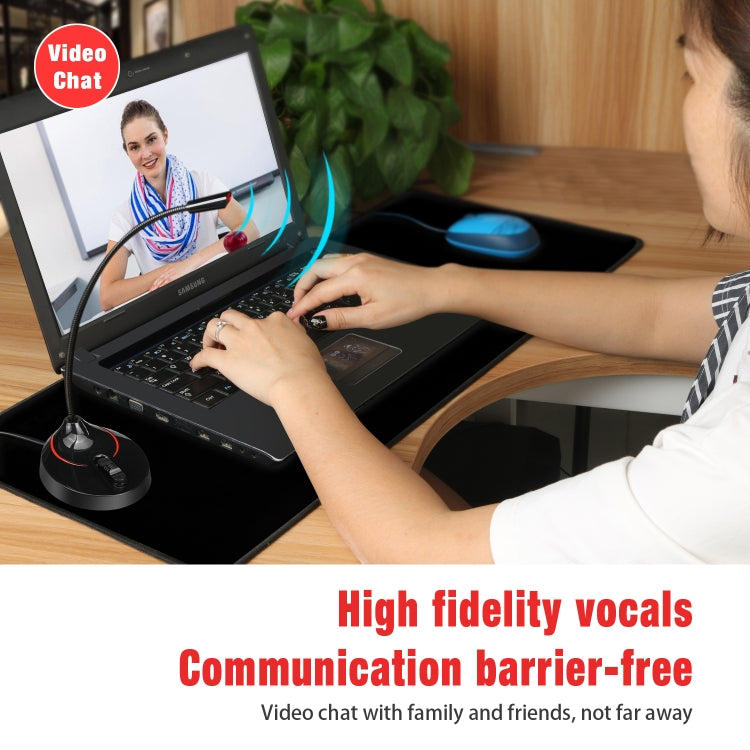 HXSJ F12 360 Degrees Bendable Drive-free USB Computer Microphone, Cable Length: 2.2m