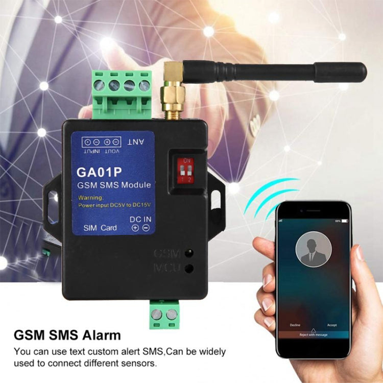 وحدة إنذار هاتف GSM ذكية صغيرة مع إيقاف تشغيل تلقائي وإرسال رسائل SMS، GA01P