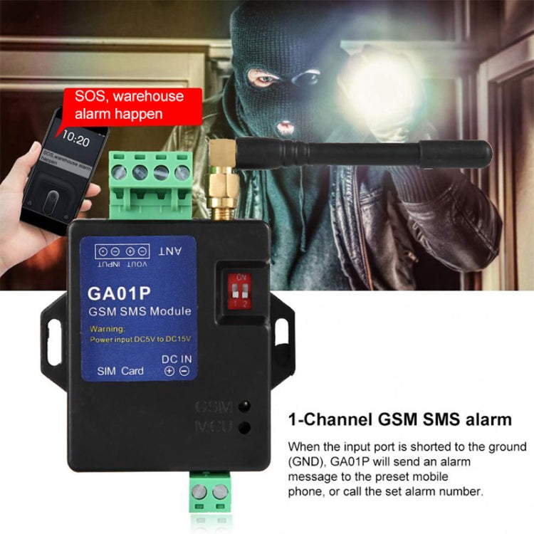 وحدة إنذار هاتف GSM ذكية صغيرة مع إيقاف تشغيل تلقائي وإرسال رسائل SMS، GA01P