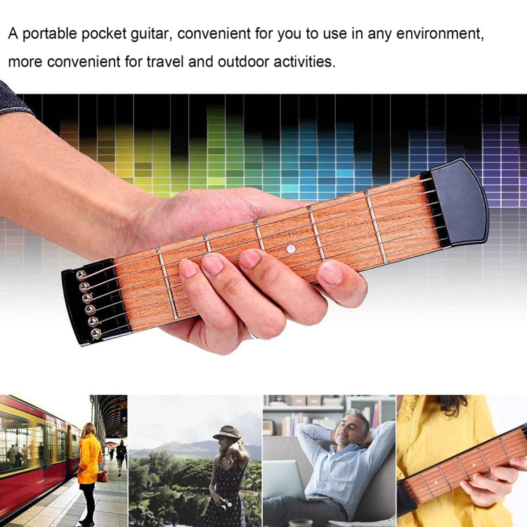 6 Fret Portable Pocket Guitar Practice Tool Gadget for Beginner Chord Fingering Practice Tool, 6 Fret Fingering Practice Tool