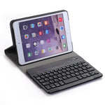 حافظة تابلت ABS فائقة النحافة قابلة للطي أفقيًا + لوحة مفاتيح بلوتوث لجهاز iPad mini 3 / 2 / 1