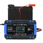 FOXSUR 12V-24V Car Motorcycle Truck Repair Battery Charger AGM Charger, UK Plug (Blue), UK Plug Blue