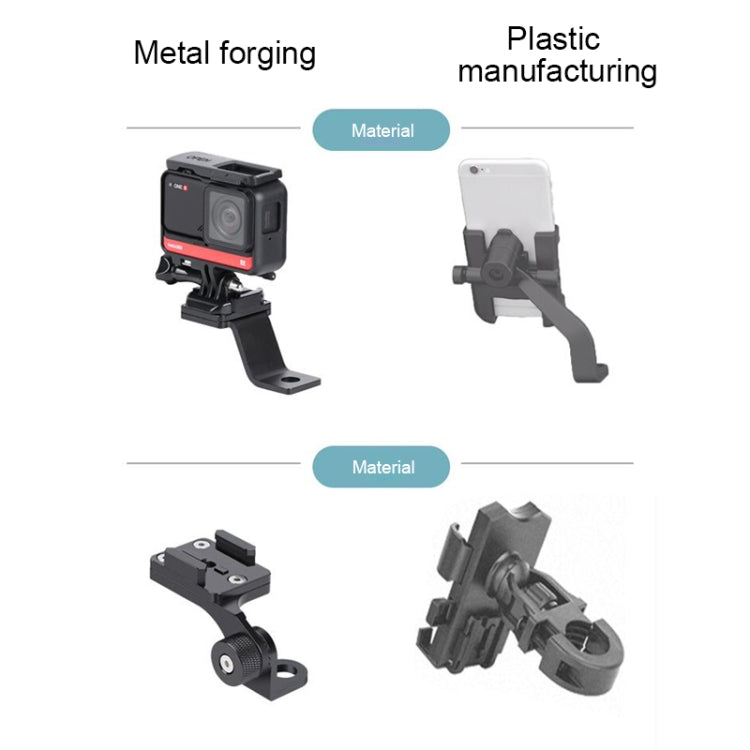 RUIGPRO Motorcycle Handlebar Alloy Phone Bracket for GoPro, Insta360, DJI and Other Action Cameras
