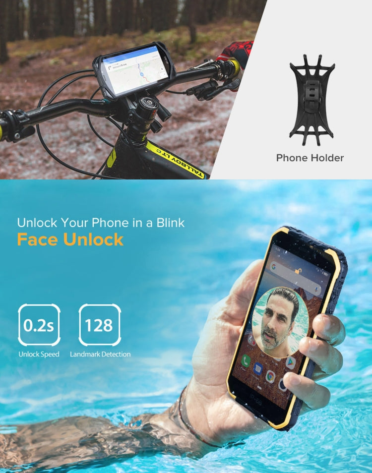 IP68/IP69K Waterproof Dustproof Shockproof, Face Identification, 4000mAh Battery, 5.0 inch Android 9.0 MTK6580A/W Quad Core up to 1.3GHz, Network: 3G, Armor X6 2GB+16GB