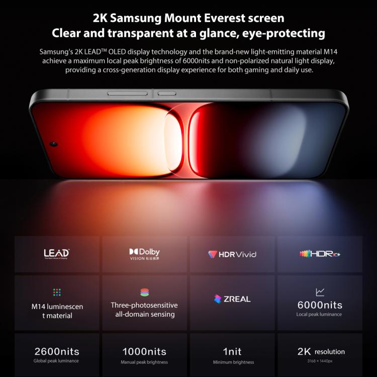 vivo iQOO 15, 12GB+512GB, 6.85 inch Android 16 OriginOS 6 Snapdragon 8 Elite Gen 5 Octa Core, OTG, NFC, Network: 5G, Support Google Play, 12GB+512GB