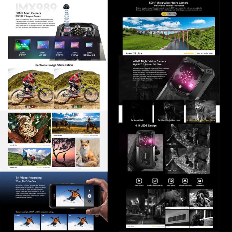 Ulefone Armor 28 UltraThermal Version  Rugged Phone, 16GB+1TB, Night Vision, 10600mAh, 6.67 inch Android 14 MediaTek Dimensity 9300+ Octa Core, Network: 5G, NFC, Armor 28 Ultra Thermal Version