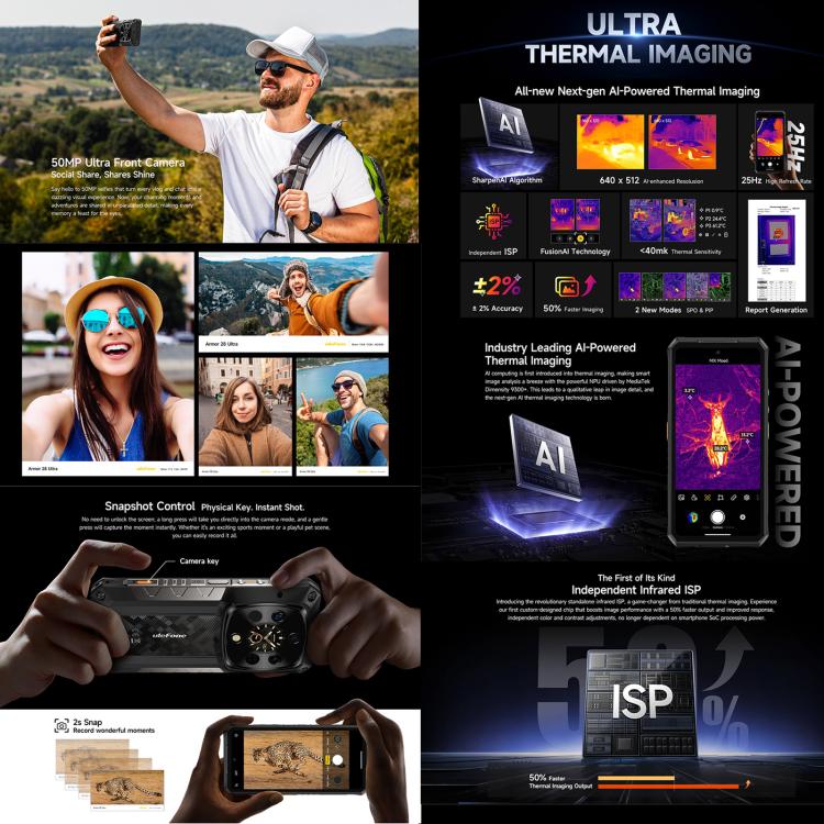 Ulefone Armor 28 UltraThermal Version  Rugged Phone, 16GB+1TB, Night Vision, 10600mAh, 6.67 inch Android 14 MediaTek Dimensity 9300+ Octa Core, Network: 5G, NFC, Armor 28 Ultra Thermal Version