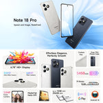 Ulefone Note 18 Pro, 6 GB + 256 GB, Gesichtserkennung &amp; seitlicher Fingerabdrucksensor, 6,78 Zoll, Android 14, MediaTek Helio G91 MTK6769 Octa-Core-Prozessor, Netzwerk: 4G, Dual-SIM, OTG, NFC