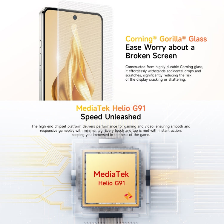 Ulefone Note 18 Pro, 6 GB + 256 GB, Gesichtserkennung & seitlicher Fingerabdrucksensor, 6,78 Zoll, Android 14, MediaTek Helio G91 MTK6769 Octa-Core-Prozessor, Netzwerk: 4G, Dual-SIM, OTG, NFC