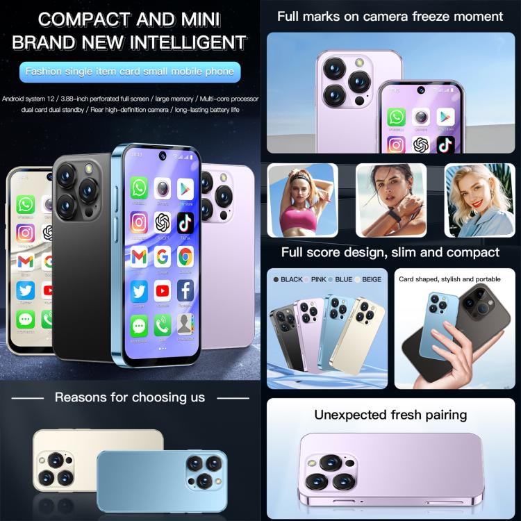 SOYES XS19 Pro, 4GB+64GB, 3.8 inch Android 12.0 MTK6762 Quad Core, Network: 4G, Dual SIM, GPS, OTG, Support Google Play Store, 4GB+64GB