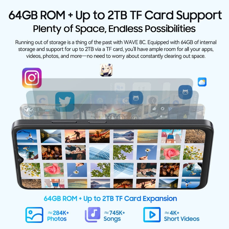 Blackview WAVE 8C, 2 GB + 64 GB, 6,56 Zoll, Android 14 GO, Unisoc SC9863A Octa-Core-Prozessor, Netzwerk: 4G, OTG, WAVE 8C 2 GB + 64 GB