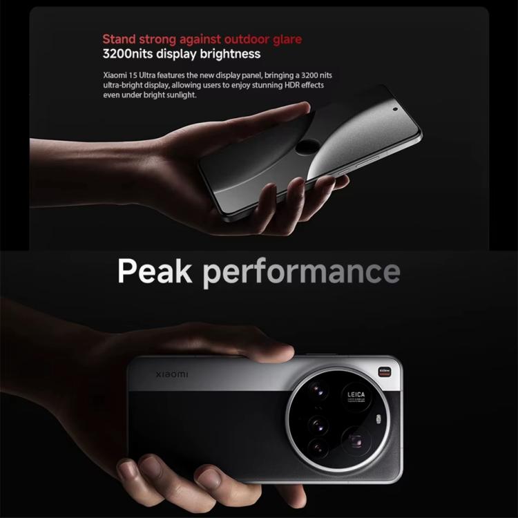 Xiaomi 15 Ultra Global, 16GB+512GB, 3D Ultrasonic Fingerprint, 200MP Camera, 6.73 inch Xiaomi HyperOS 2 Snapdragon 8 Elite Octa Core 3nm, NFC, Network: 5G, Xiaomi 15 Ultra Global, 16GB+512GB (Black)