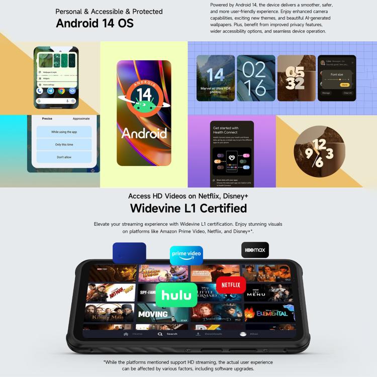 يولفون آرمور X31، 6 جيجابايت+128 جيجابايت، رؤية ليلية، هاتف مقاوم IP68/IP69K، 6.56 بوصة أندرويد 14 ميدياتك هيليو G91 ثماني النواة، الشبكة: 4G، NFC، OTG، آرمور X31