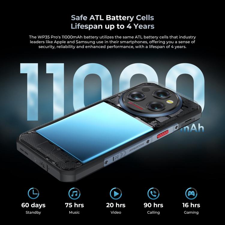 Oukitel WP35 Pro 5G Rugged Phone, 12 GB + 512 GB, 6,6 Zoll, MediaTek Dimensity 6300 Octa-Core, NFC, OTG, Netzwerk: 5G, WP35 Pro 5G