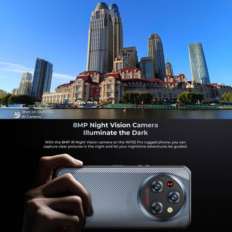 Oukitel WP35 Pro 5G Rugged Phone, 12 GB + 512 GB, 6,6 Zoll, MediaTek Dimensity 6300 Octa-Core, NFC, OTG, Netzwerk: 5G, WP35 Pro 5G
