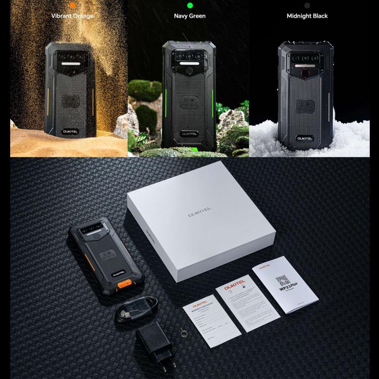 Oukitel WP23 Plus Rugged Phone, 8 GB + 256 GB, 6,52 Zoll, Android 14.0, Unisoc T606 Octa-Core-Prozessor, NFC, OTG, Netzwerk: 4G, WP23 Plus