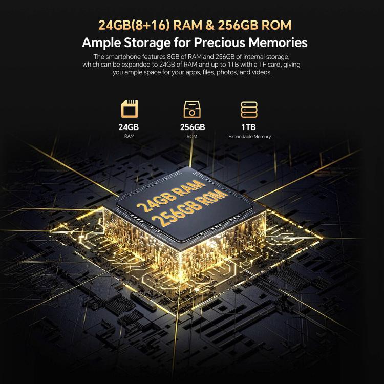 Oukitel WP23 Plus Rugged Phone, 8 GB + 256 GB, 6,52 Zoll, Android 14.0, Unisoc T606 Octa-Core-Prozessor, NFC, OTG, Netzwerk: 4G, WP23 Plus