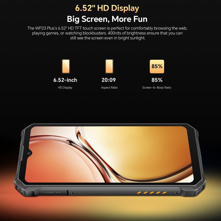 Oukitel WP23 Plus Rugged Phone, 8 GB + 256 GB, 6,52 Zoll, Android 14.0, Unisoc T606 Octa-Core-Prozessor, NFC, OTG, Netzwerk: 4G, WP23 Plus