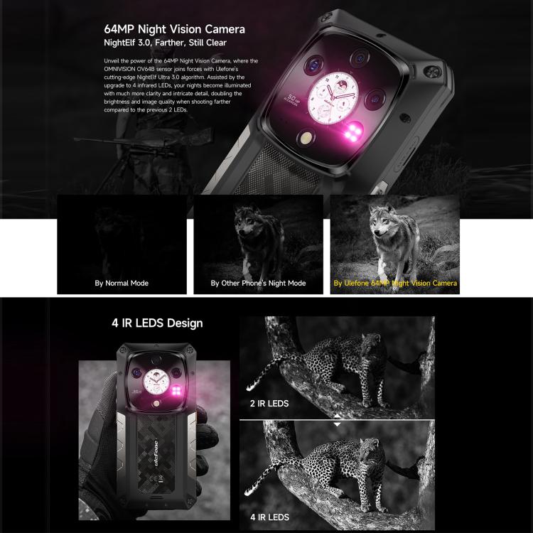 Ulefone Armor 28 Pro Rugged Phone, 16GB+512GB, Night Vision, 10600mAh, 6.67 inch + 1.04 inch Android 15 MediaTek Dimensity 7300 Octa Core, Network: 5G, NFC