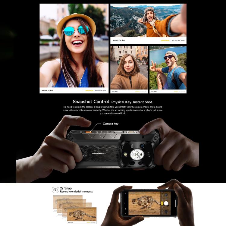 Ulefone Armor 28 Pro Rugged Phone, 16GB+512GB, Night Vision, 10600mAh, 6.67 inch + 1.04 inch Android 15 MediaTek Dimensity 7300 Octa Core, Network: 5G, NFC