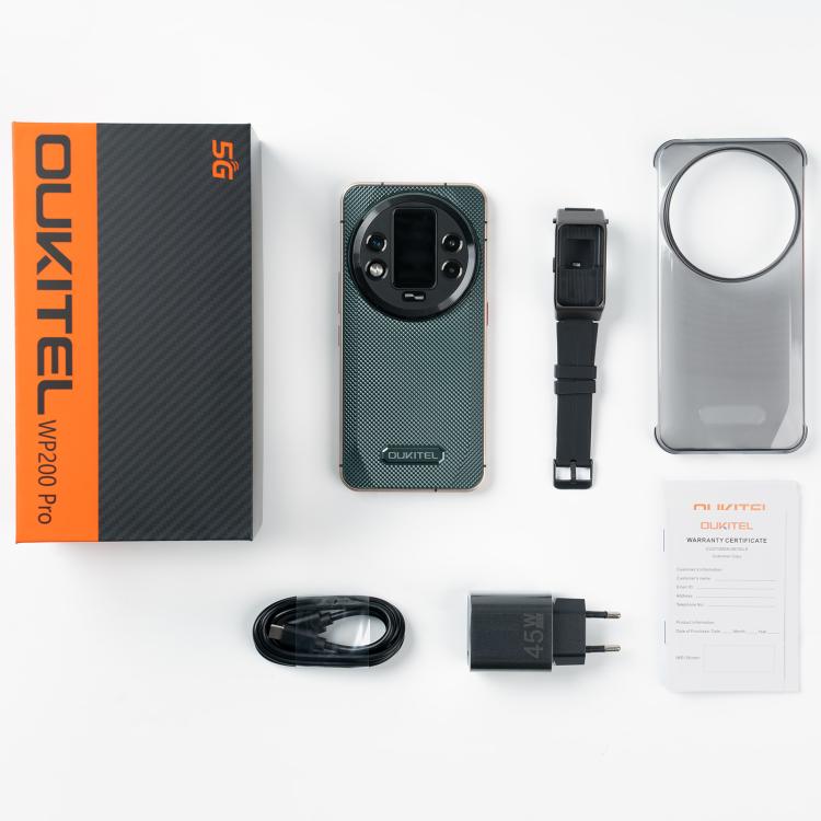 Oukitel WP200 Pro 5G Rugged Phone, 24GB+1TB, Display-Fingerabdrucksensor, 6,7 Zoll, Android 15.0, MTK Dimensity 8200 Octa-Core-Prozessor, NFC, OTG, Netzwerk: 5G