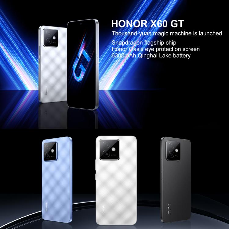 Honor X60 GT, 12 GB + 256 GB, Fingerabdrucksensor im Display, 6,7 Zoll MagicOS 9.0 (Android 15.0), Snapdragon 8+ Gen 1 Octa-Core-Prozessor, Netzwerk: 5G, OTG, NFC, 12 GB + 256 GB