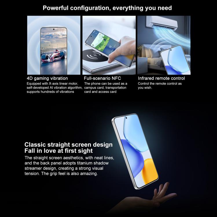 Honor X60 GT, 12 GB + 256 GB, Fingerabdrucksensor im Display, 6,7 Zoll MagicOS 9.0 (Android 15.0), Snapdragon 8+ Gen 1 Octa-Core-Prozessor, Netzwerk: 5G, OTG, NFC, 12 GB + 256 GB