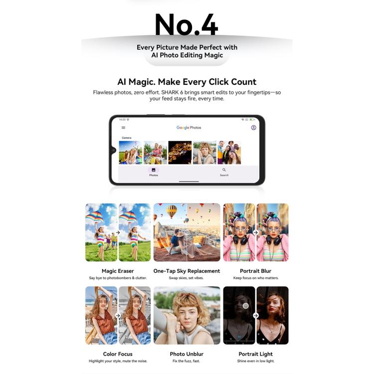 Blackview SHARK 6 5G, 8GB+128GB, 6.88 inch Android 15 Unisoc UMS9620 T8100 Octa Core, Network: 5G, NFC, OTG, 8GB+128GB