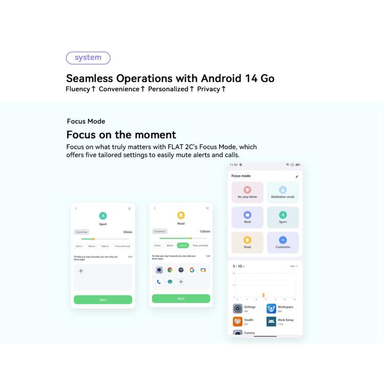 Blackview Oscal FLAT 2C, 2GB+64GB, 6.56 inch Android 14 Unisoc SC9863A T603 Octa Core, Network: 4G