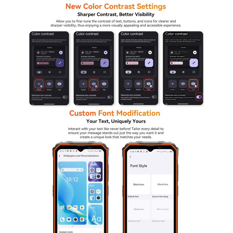 Blackview Oscal Marine 2, 4 GB + 64 GB, 6,56 Zoll, Android 15, Unisoc UMS9230E T615 Octa-Core-Prozessor, Netzwerk: 4G, OTG, NFC, 4 GB + 64 GB
