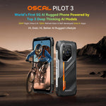 Blackview Oscal Pilot 3 5G Robustes Smartphone, 12 GB + 256 GB, Nachtsichtkamera, 6,56 Zoll, Android 15, MediaTek Dimensity 6300 Octa-Core-Prozessor, Netzwerk: 5G, OTG, NFC
