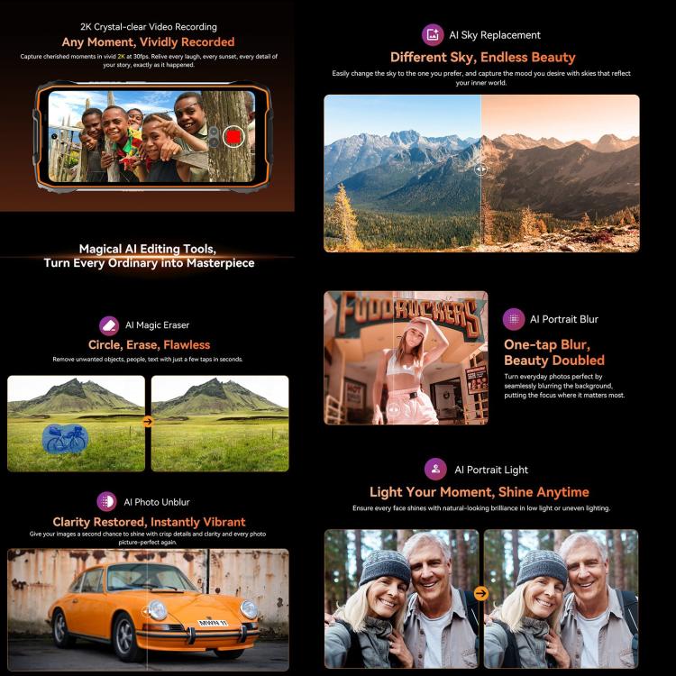 Blackview Oscal Pilot 3 5G Robustes Smartphone, 12 GB + 256 GB, Nachtsichtkamera, 6,56 Zoll, Android 15, MediaTek Dimensity 6300 Octa-Core-Prozessor, Netzwerk: 5G, OTG, NFC