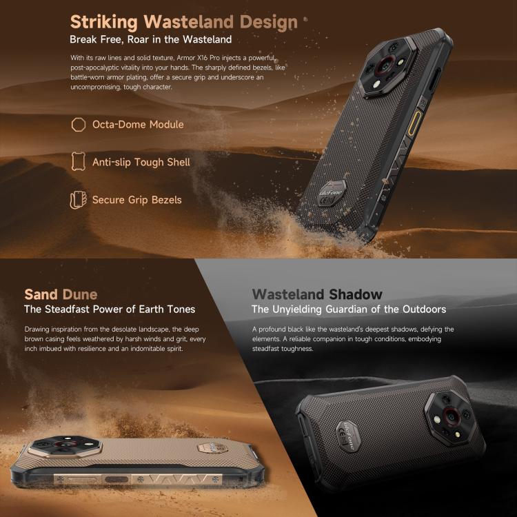 Ulefone Armor X16 Pro, 5GB+256GB, Night Vision, IP68/IP69K Rugged Phone, 6.56 inch Android 15 MediaTek Dimensity 6300 Octa Core, Network: 5G, NFC, OTG, Armor X16 Pro, 8GB+256GB