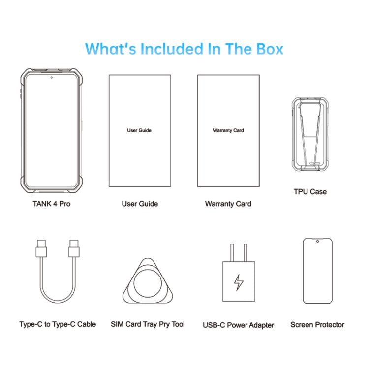 Unihertz Tank 4 Pro Projektor-Smartphone, robust, 18 GB + 1 TB, Nachtsicht, 6,73 Zoll, Android 13, Dimensity 8300 Octa-Core-Prozessor, Netzwerk: 5G, NFC, 18 GB + 1 TB