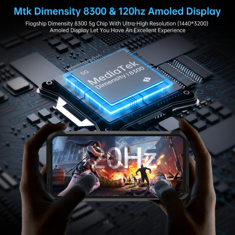 Unihertz Tank 4 Pro Projektor-Smartphone, robust, 18 GB + 1 TB, Nachtsicht, 6,73 Zoll, Android 13, Dimensity 8300 Octa-Core-Prozessor, Netzwerk: 5G, NFC, 18 GB + 1 TB