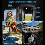 هاتف Unihertz Tank 4 Pro المتين مع جهاز عرض، 16GB+512GB، رؤية ليلية، شاشة 6.73 بوصة، أندرويد 13، معالج Dimensity 8300 ثماني النواة، شبكة 5G، NFC، 16GB+512GB