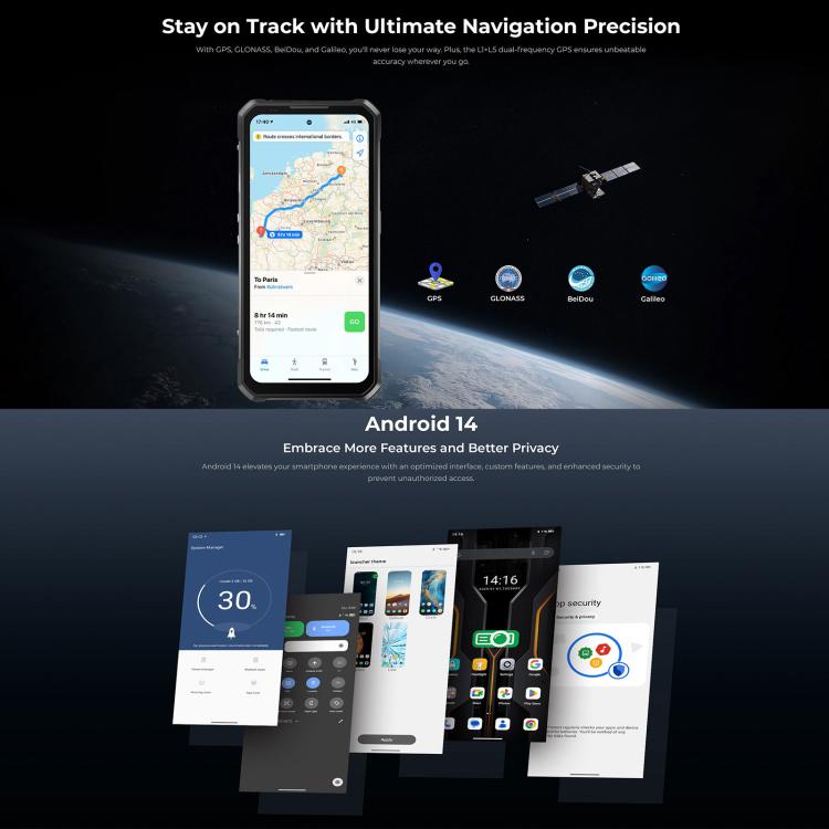 Oukitel WP100 Robustes Smartphone mit Laser-Entfernungsmesser, 12 GB + 512 GB, 200-MP-Kamera, Fingerabdrucksensor, 6,8 Zoll, Android 14, MediaTek Dimensity 7300 Octa-Core-Prozessor, NFC, OTG, Netzwerk: 5G, WP100