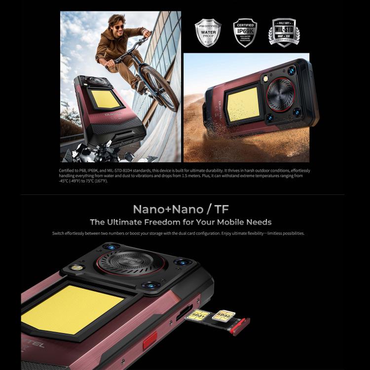 Oukitel WP56 Rugged Phone, 12 GB + 512 GB, 108-MP-Kamera, Fingerabdrucksensor, 6,8-Zoll-Display, Android 15, MTK Dimensity 7050 Octa-Core-Prozessor, NFC, OTG, 5G-Netzwerk