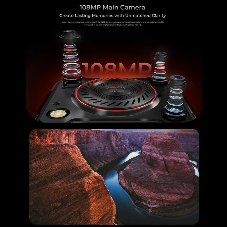 Oukitel WP56 Rugged Phone, 12 GB + 512 GB, 108-MP-Kamera, Fingerabdrucksensor, 6,8-Zoll-Display, Android 15, MTK Dimensity 7050 Octa-Core-Prozessor, NFC, OTG, 5G-Netzwerk