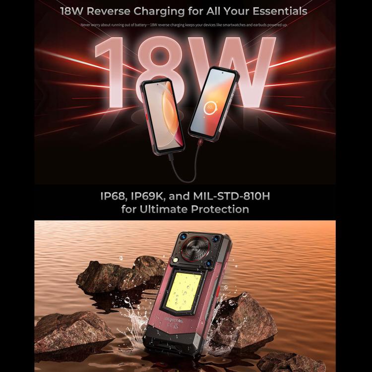 Oukitel WP56 Rugged Phone, 12 GB + 512 GB, 108-MP-Kamera, Fingerabdrucksensor, 6,8-Zoll-Display, Android 15, MTK Dimensity 7050 Octa-Core-Prozessor, NFC, OTG, 5G-Netzwerk