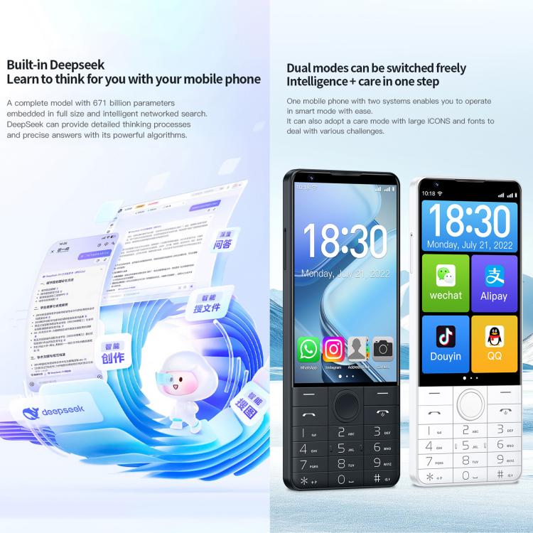 DOOV R70 Keypad Phone, 6GB+128GB, 4 inch Android 13 Mediatek MT6762 Octa Core, Network: 4G, Support Google Store, with Camera, With Camera