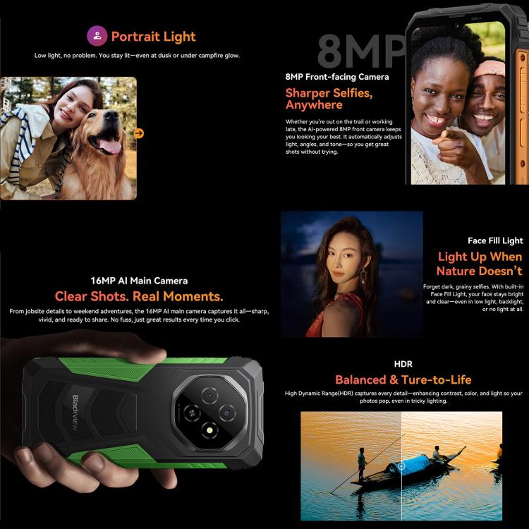 Blackview FORT 1, 4 GB + 128 GB, 6,56 Zoll, Android 15, Unisoc UMS9230E T615 Octa-Core-Prozessor, Netzwerk: 4G, OTG, NFC, 4 GB + 128 GB