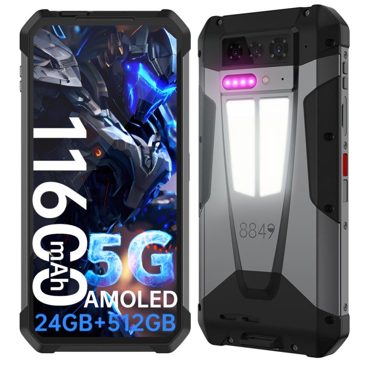 Unihertz 8849 Tank 4 Robustes Smartphone mit Nachtsichtprojektor, 12 GB + 512 GB, 6,78 Zoll, Android 14, Dimensity 7300, MT6878 Octa-Core-Prozessor, Netzwerk: 5G, NFC, Tank 4 12 GB + 512 GB