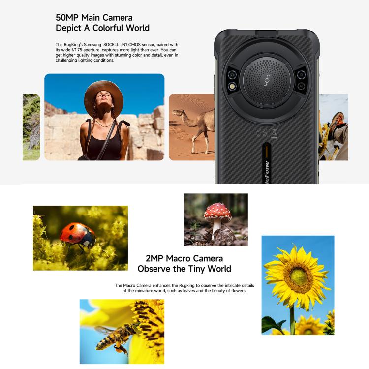 Ulefone RugKing, 8GB+256GB, IP68/IP69K Rugged Phone, 5.99 inch Android 15 Unisoc T7255 Octa Core, Network: 4G, NFC, OTG, RugKing