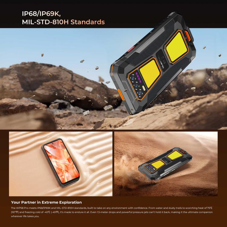 Oukitel WP58 Pro Rugged Phone, 8GB+512GB, Side Fingerprint Identification, 6.7 inch Android 15 UMS9621S Octa Core, NFC, OTG, Network: 5G, 8GB+512GB