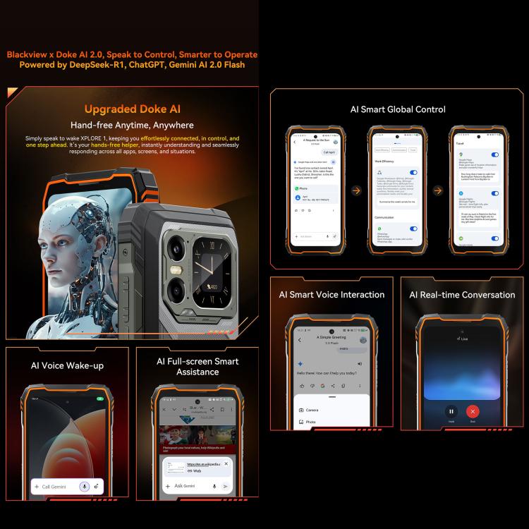 Blackview XPLORE 1, 16GB+512GB, 6.78 inch Android 15 Dimensity 7050 MT8791V/HZA Octa Core, Network: 5G, OTG, NFC, XPLORE 1 16GB+512GB