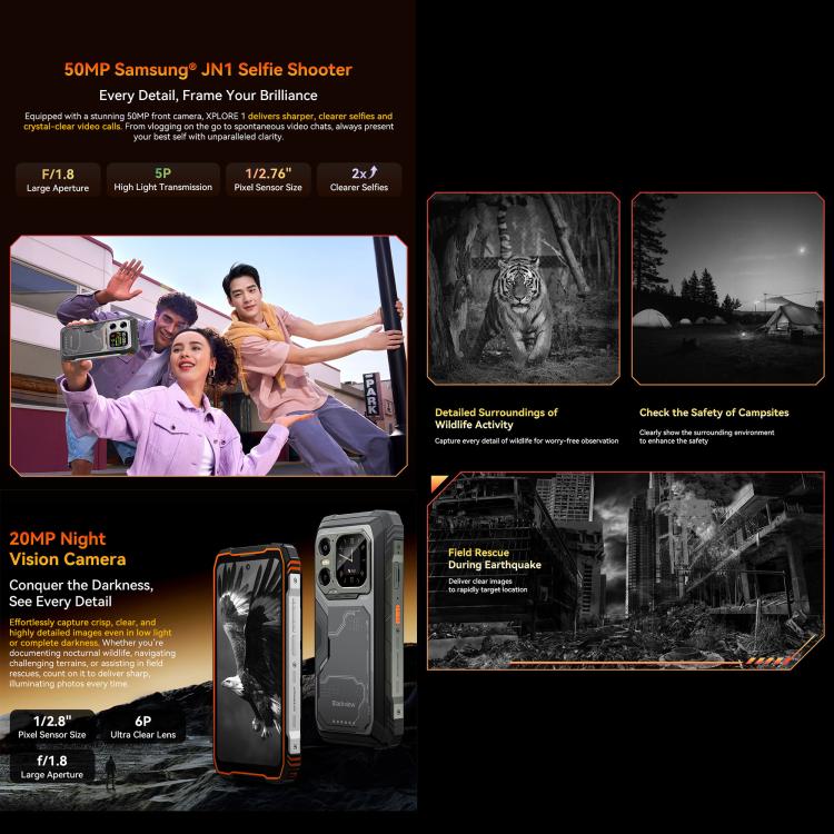 Blackview XPLORE 1, 12GB+256GB, 6.78 inch Android 15 Dimensity 7050 MT8791V/HZA Octa Core, Network: 5G, OTG, NFC, XPLORE 1 12GB+256GB