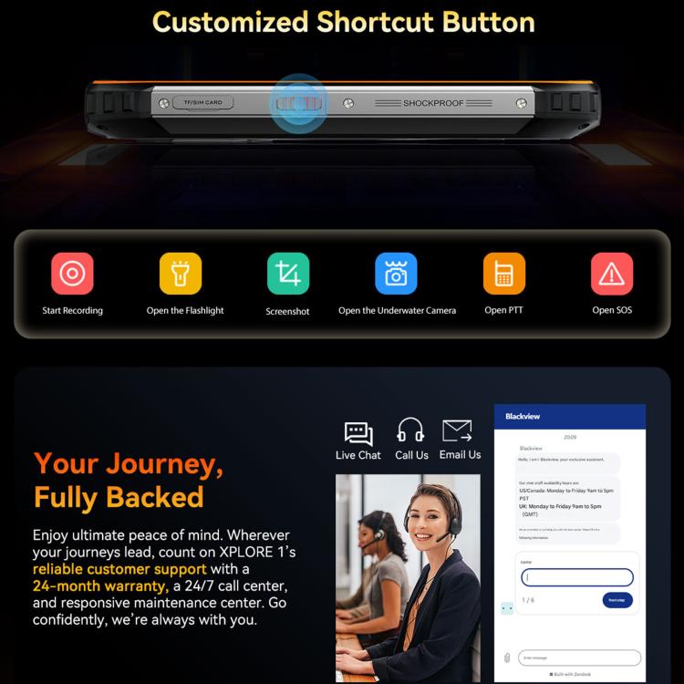 Blackview XPLORE 1, 12GB+256GB, 6.78 inch Android 15 Dimensity 7050 MT8791V/HZA Octa Core, Network: 5G, OTG, NFC, XPLORE 1 12GB+256GB