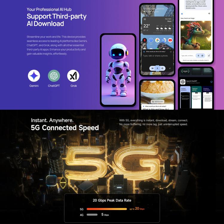 Ulefone Armor 34+, 16GB+512GB, Night Vision, IP68/IP69K Rugged Phone, 6.95 inch Android 15 MediaTek Dimensity 7400X Octa Core, Network: 5G, NFC, OTG, Armor 34+