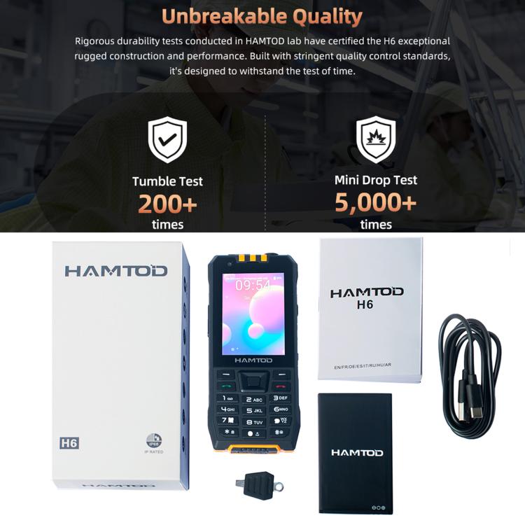 HAMTOD H6 Rugged Phone, 3GB+32GB, 2.83 inch Android 11 UNISOC SC9832E Quad-core, Network: 4G, VoLTE, SOS